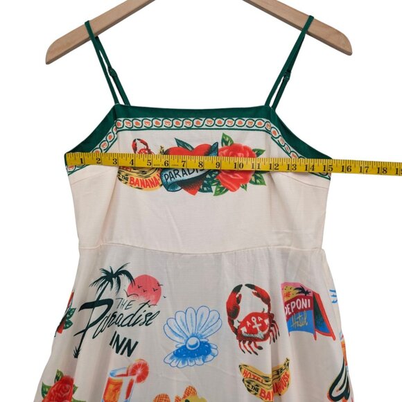 Commense Paradise Maxi Cami Dress Multicolor Sleeveless Smocked Vacation Size L - Picture 9 of 10